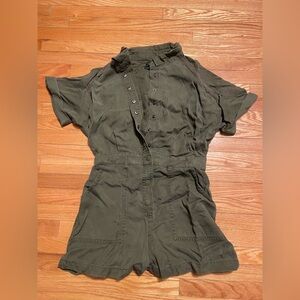 Urban Outfitters Khaki Green button up romper